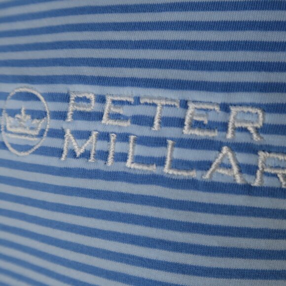 Peter Millar Blue Striped Terra Cotta Polo (XXL) SOFT ⛳️ - Picture 8 of 10